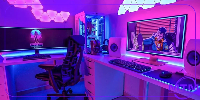 اتاق گیمینگ دارای نورپردازی RGB