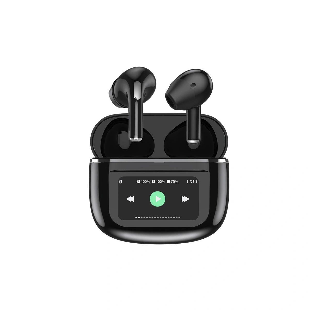 PD-STWLEP29-BK-1.webp هندزفری بلوتوثی پرودو مدل Soundtec Wonder با کیس نمایشگر دار و ANC - Image 1
