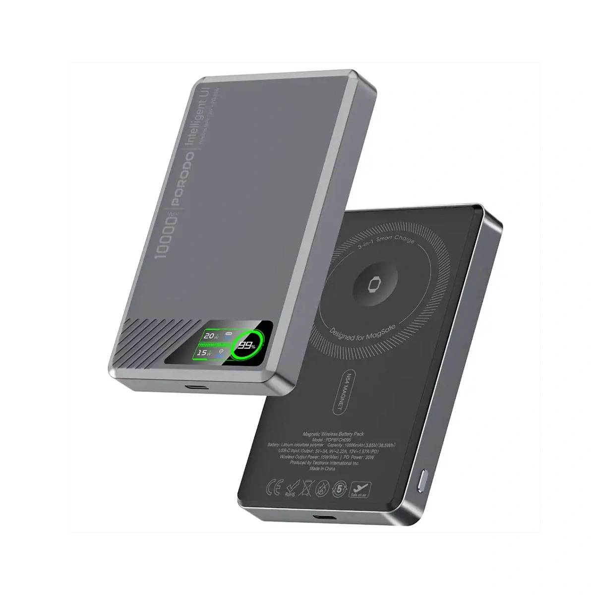 PDPBFCH095GY-1-.webp پاور بانک 10000mAh Magneticپرودو - Image 1