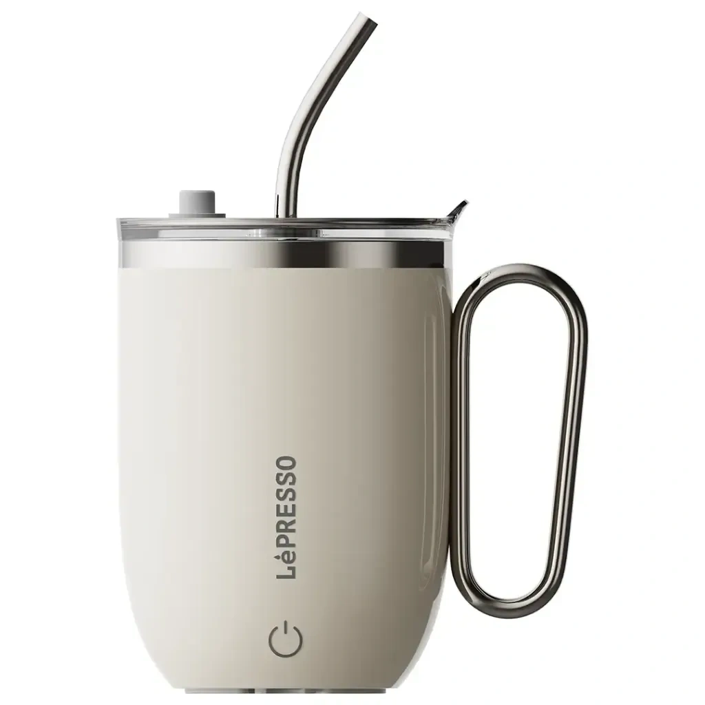 imgi_4_LPCFFASM0073WH-Lepresso-Sip-Spin-Magnetic-Auto-Stirring-Mug-with-Touch-Button-White.webp ماگ همزن مغناطیسی Sip Spin با دکمه لمسی لپرسو - Image 1